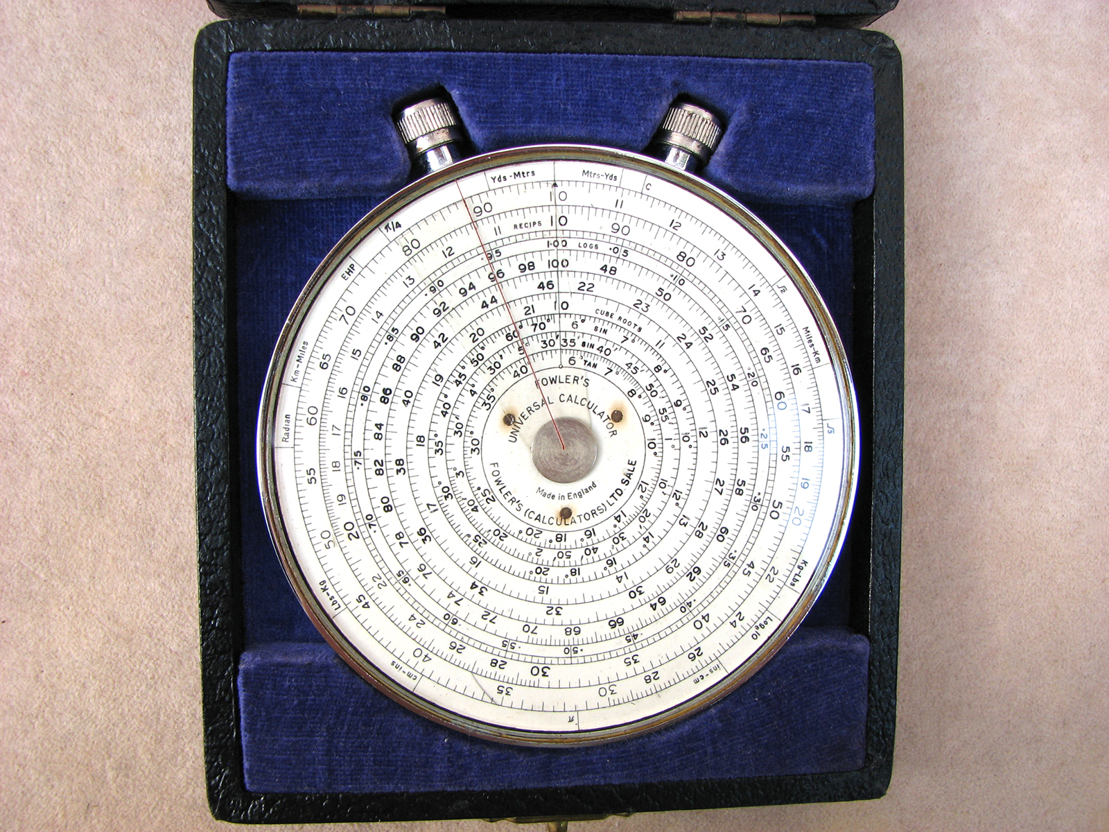 1930's Fowler's Universal calculator in presentation case